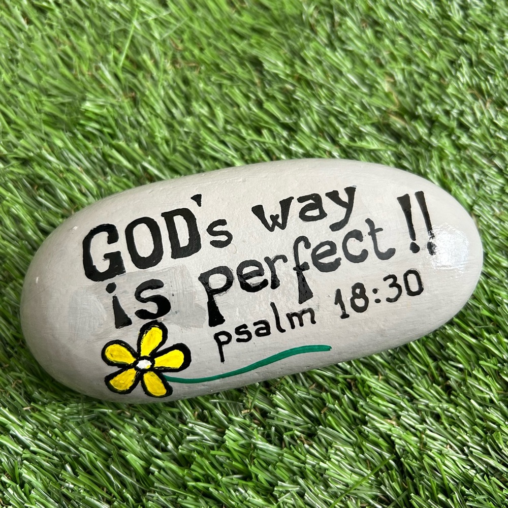 Inspirational Stone with Psalm Quote